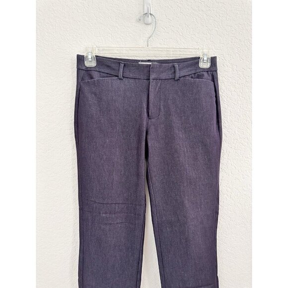 Elle Women’s Cropped Dress Pants Size 4 Chambray Blue Pockets Career Comfort‎ - Picture 2 of 10
